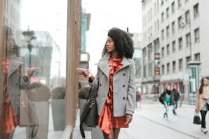 a woman carrying a handbag